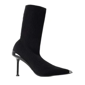   Alexander McQueen  Pointed-Toe Ankle Boots - Leather - Black Black  Stiefel 