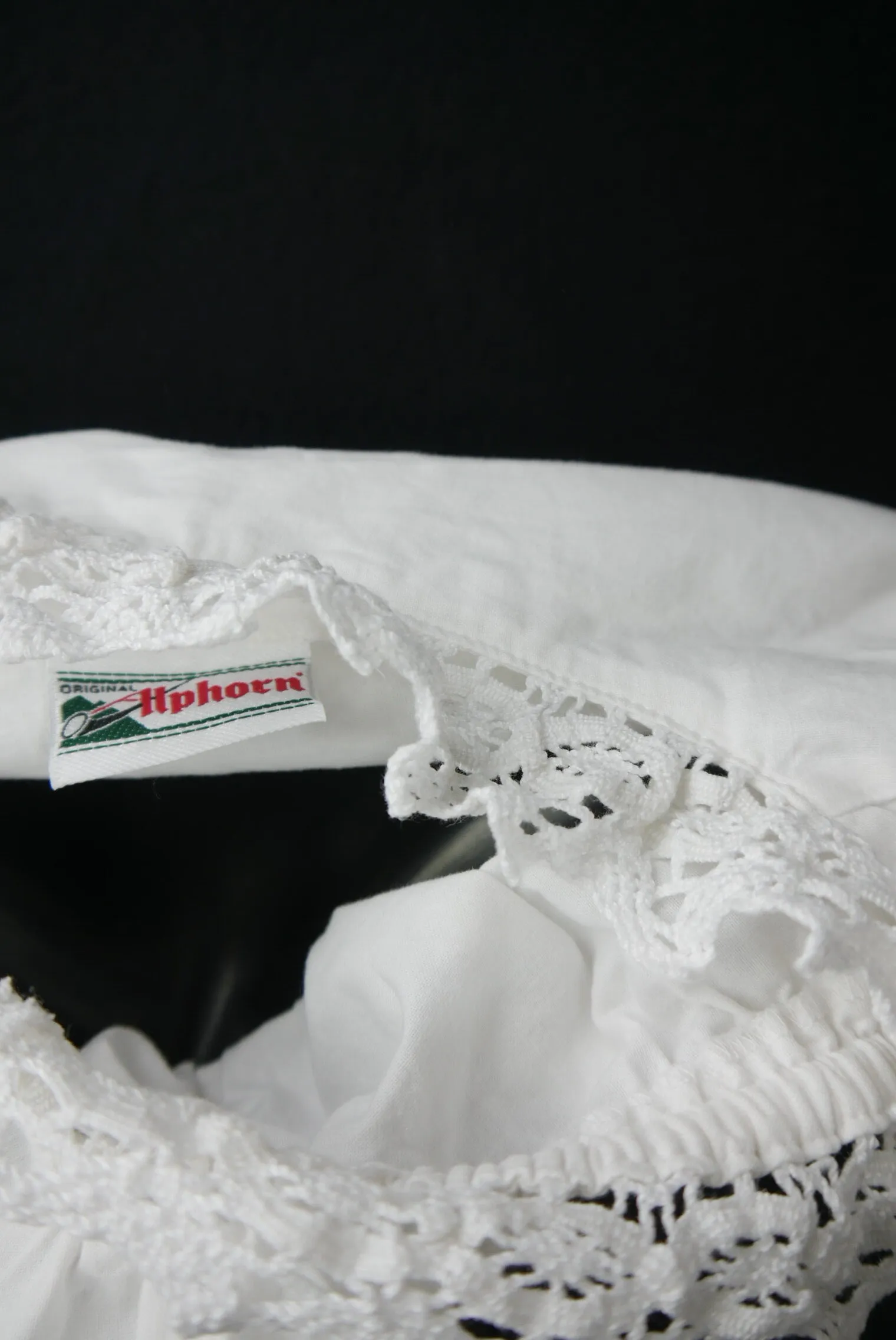 Gr.38 Dirndlbluse weiß Bluse für Dirndl Alphorn Baumwolle mit Spitze B10737