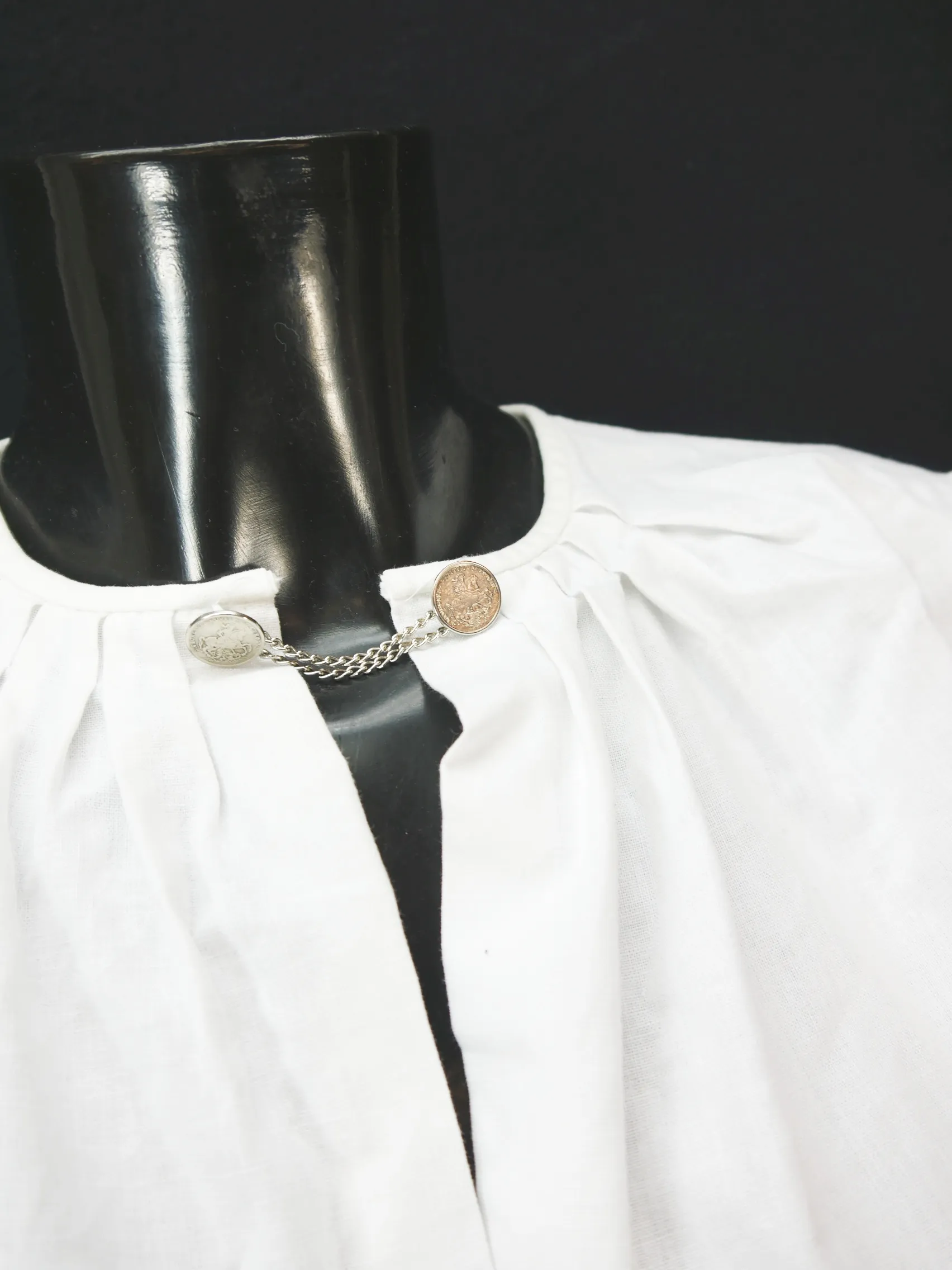 Gr.38 Dirndlbluse weiß Bluse für Dirndl Chiemseer Baumwolle mit Verschluß B10247