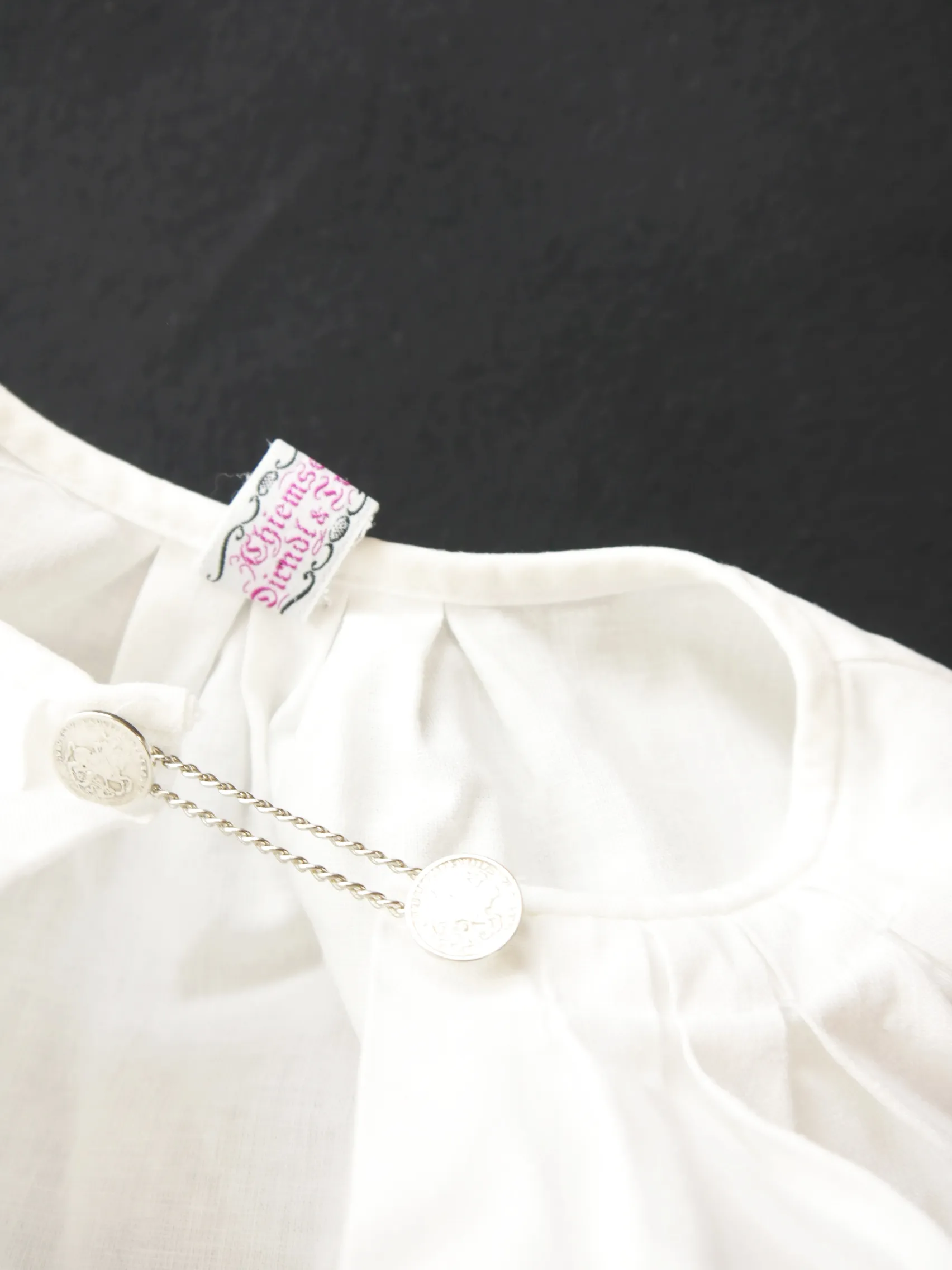 Gr.38 Dirndlbluse weiß Bluse für Dirndl Chiemseer Baumwolle mit Verschluß B10247