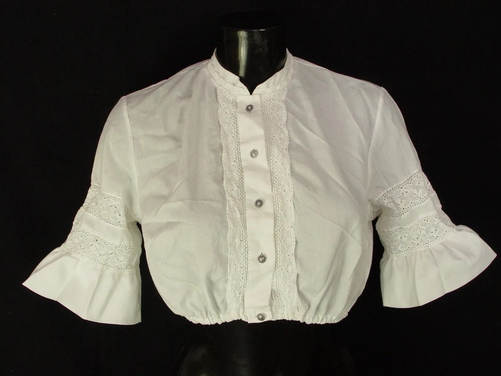 Gr.42 Dirndlbluse mit Stehkragen  Bluse für Dirndl Trachtenbluse B2308