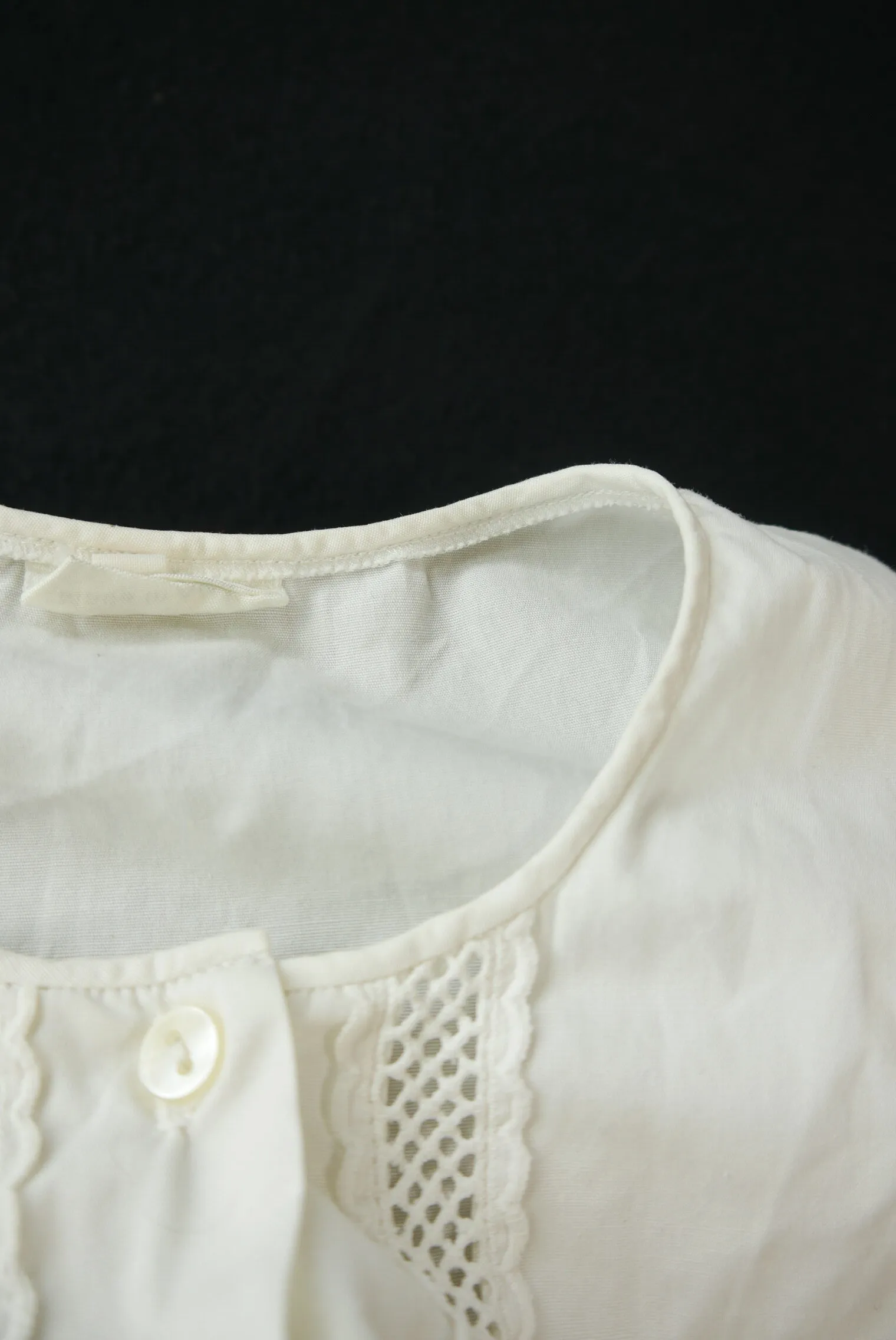 Gr.46 Dirndlbluse weiß Bluse für Dirndl Baumwollmischung mit Spitze B10642
