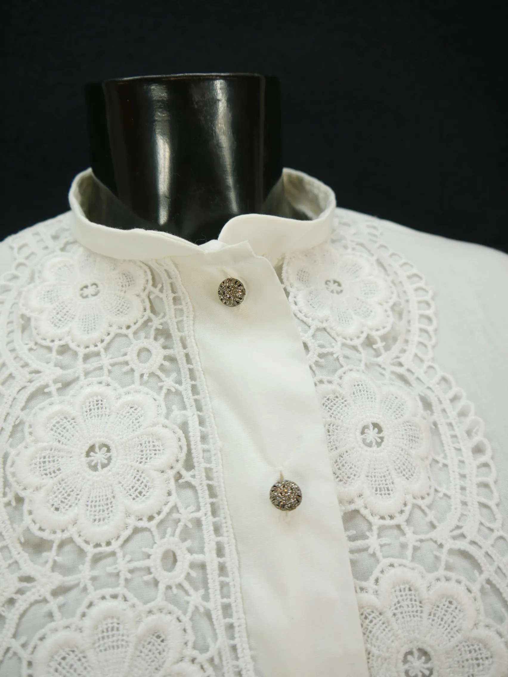 Gr.46 Dirndlbluse weiß Bluse für Dirndl Hanne Modell mit toller Spitze B9751