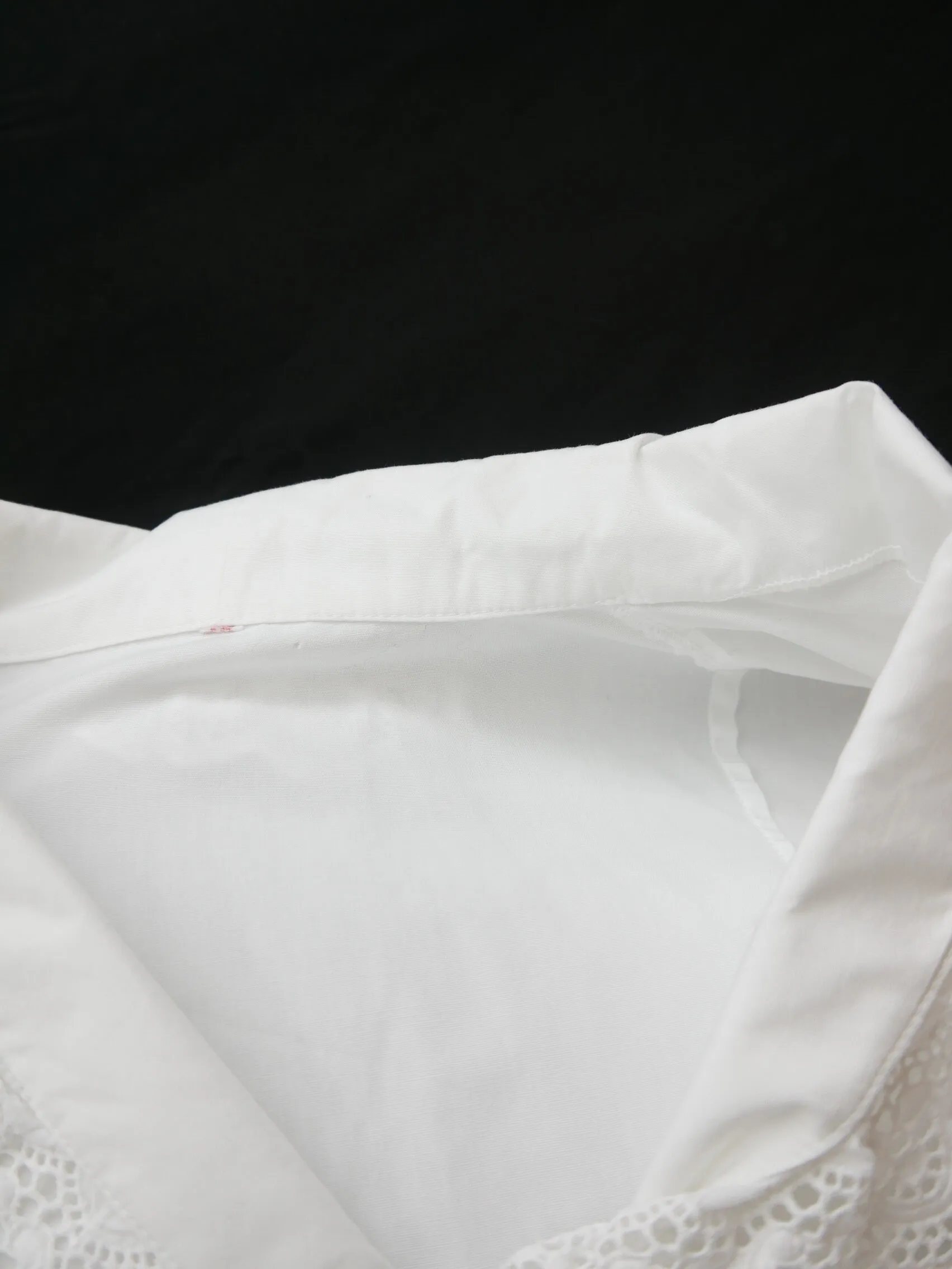 Gr.46 Trachtenbluse weiß Bluse für Dirndl Baumwollmischung mit Spitze TB8984