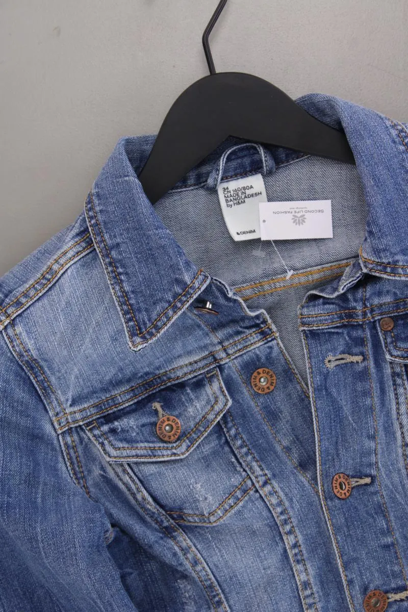 H&M Jeansjacke Gr. 34 blau aus Baumwolle
